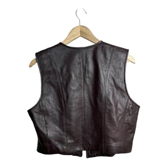 Vtg Jacqueline Ferrar in 2025 Color Trend "Brown" Women's Leather Vest Size 12 - Picture 2 of 8